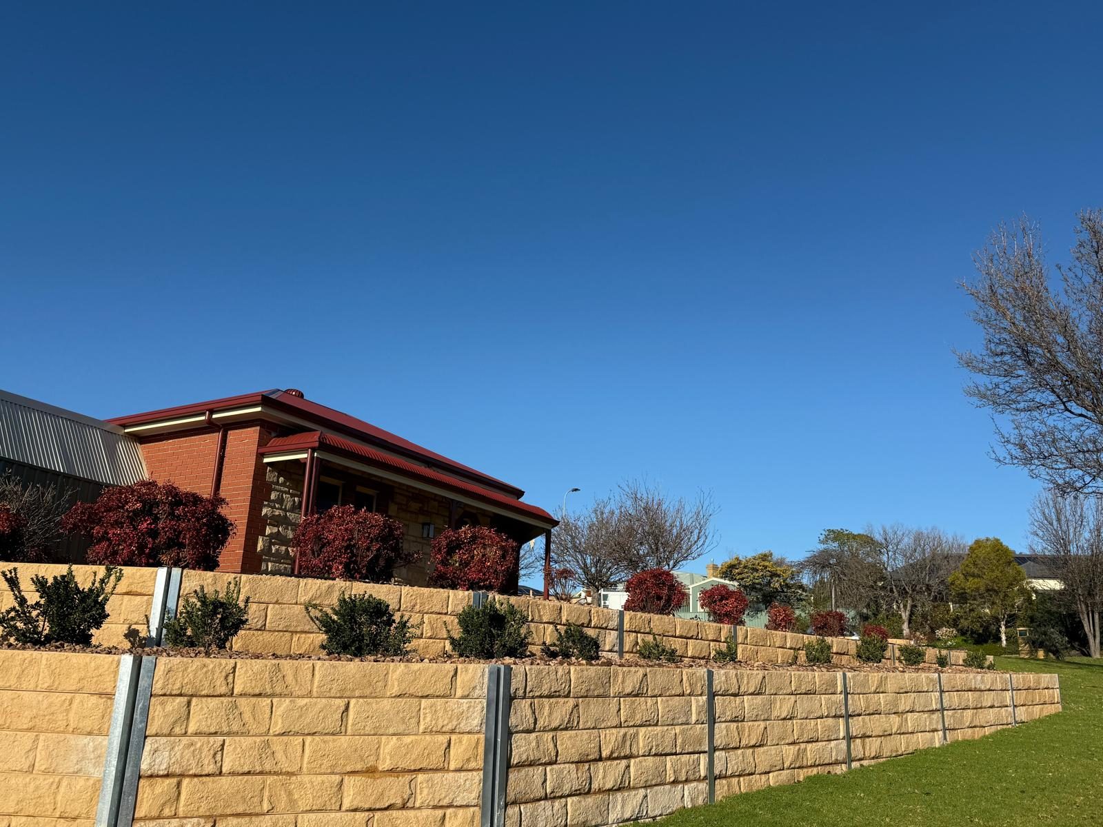 Engineered retaining — real AOI site, South Australia