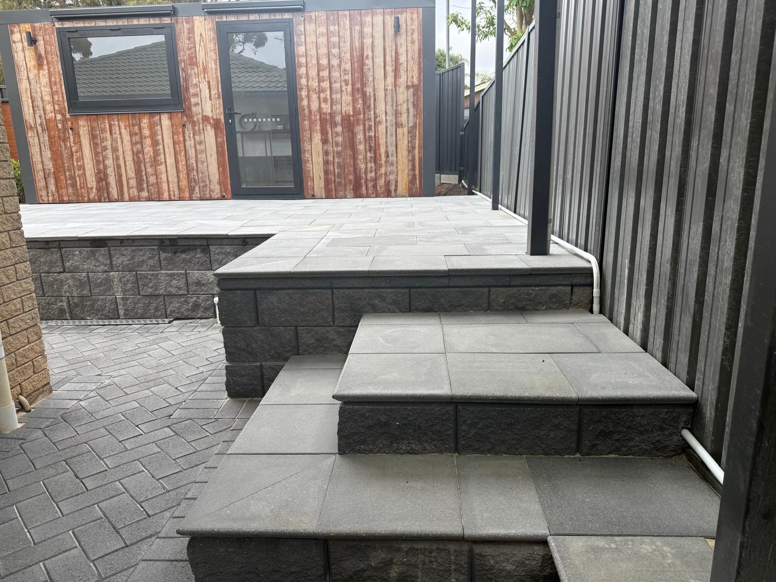 Wall line, benched site — real AOI site, South Australia