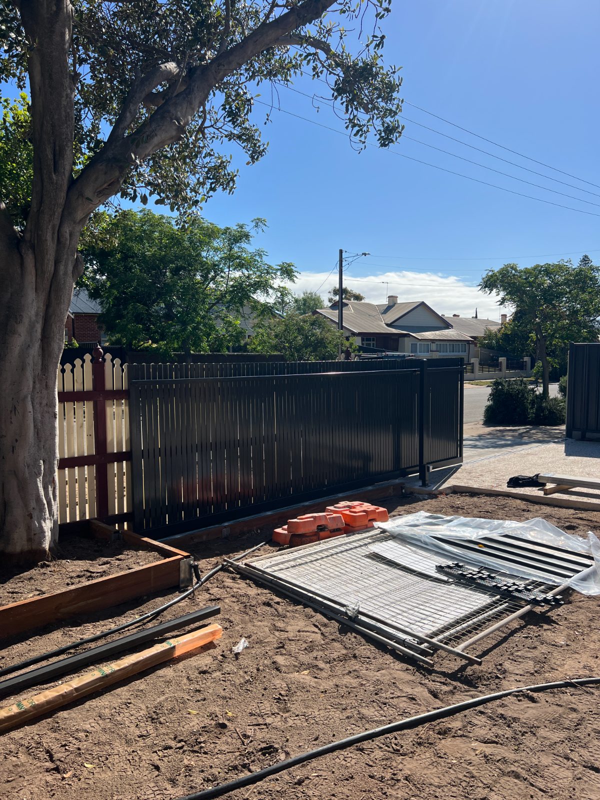 Fence line set-out — real AOI site, South Australia